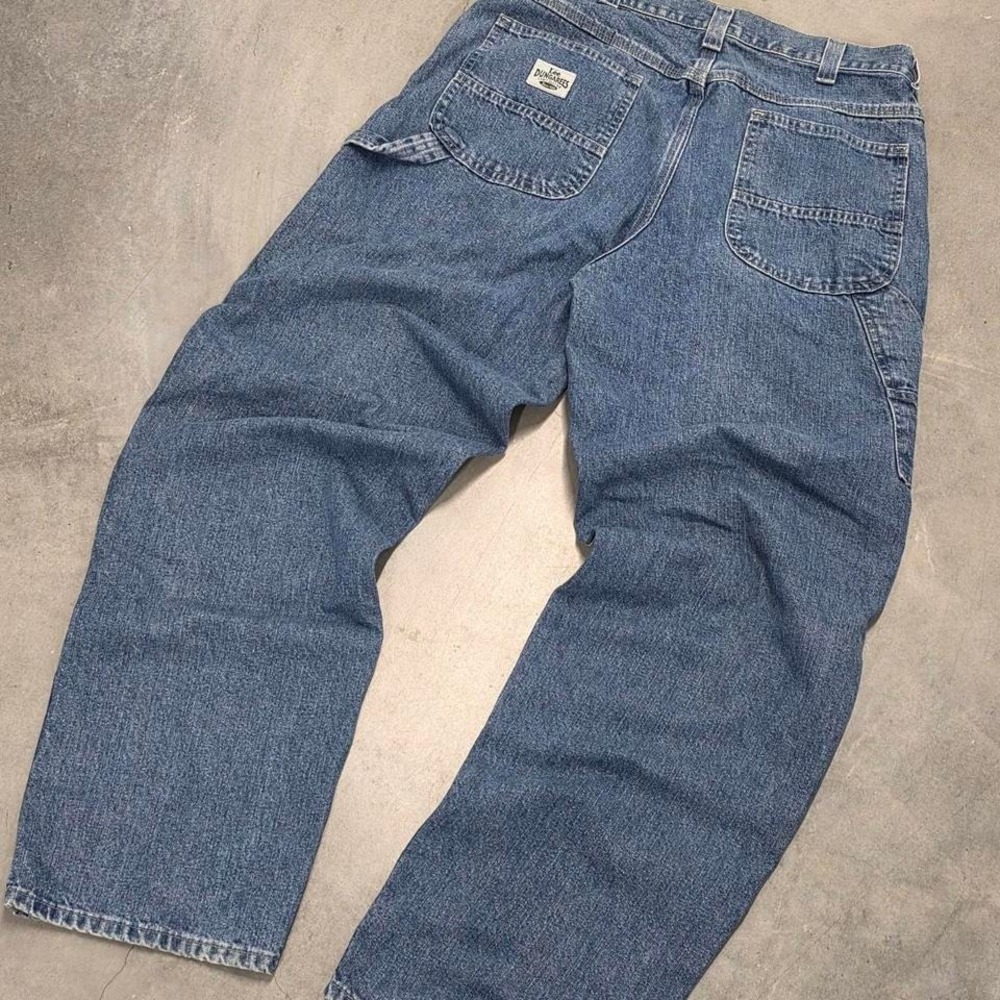 Vintage 1980s 90s Lee blue Dungaree denim jeans Size 35W 34L